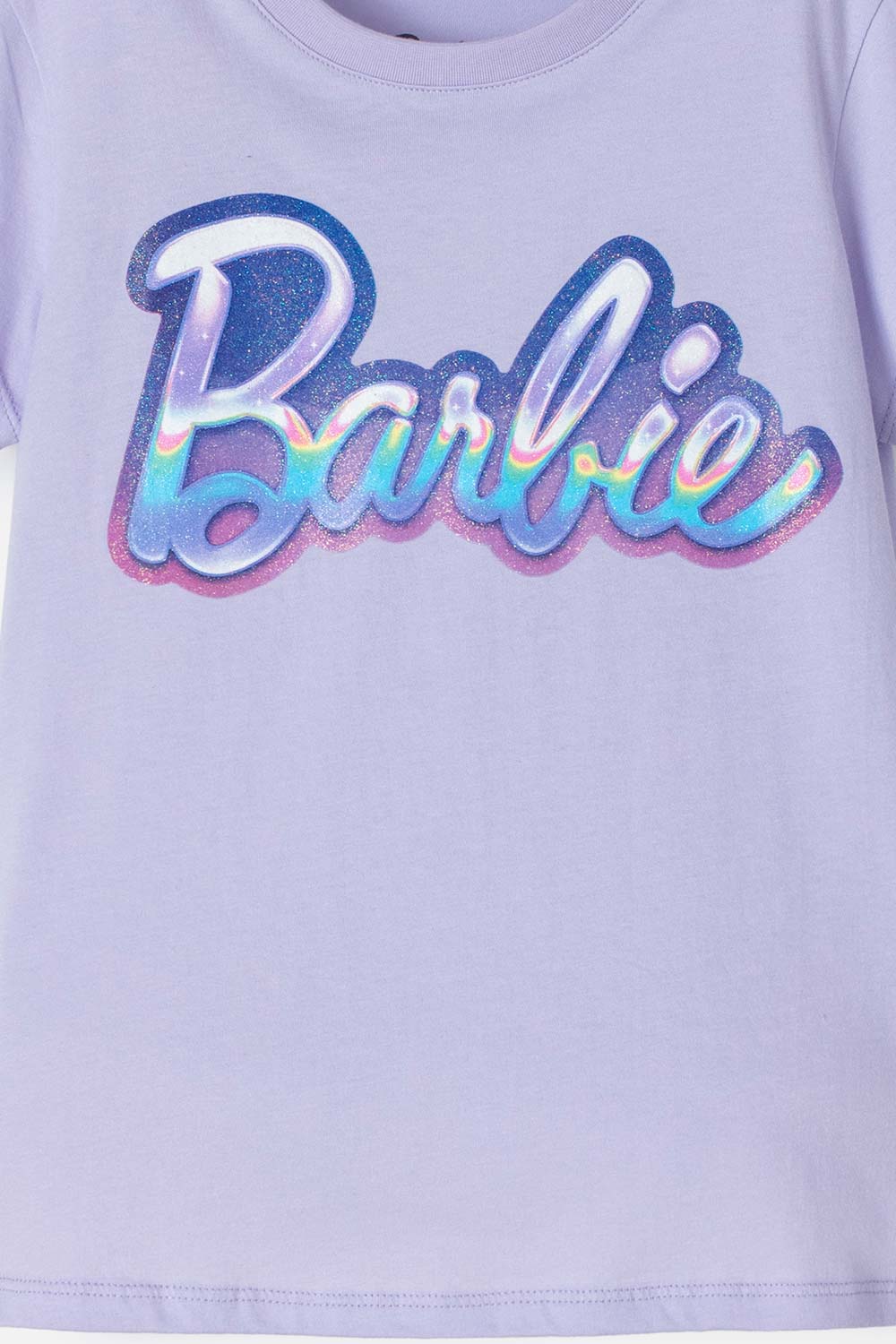 CAMISETA DE BARBIE MANGA CORTA LILA PARA NIÑA