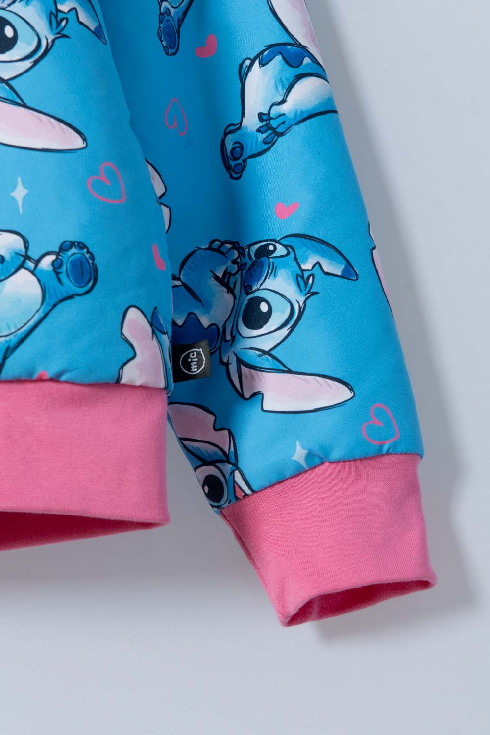 CHAQUETA DE STITCH AZUL CON CIERRE PARA NIÑA