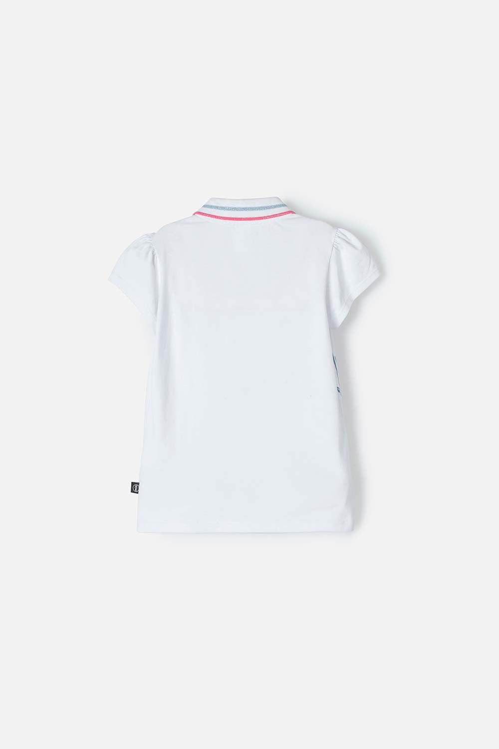 CAMISETA TIPO POLO DE STITCH BLANCA TIPO POLO PARA NIÑA