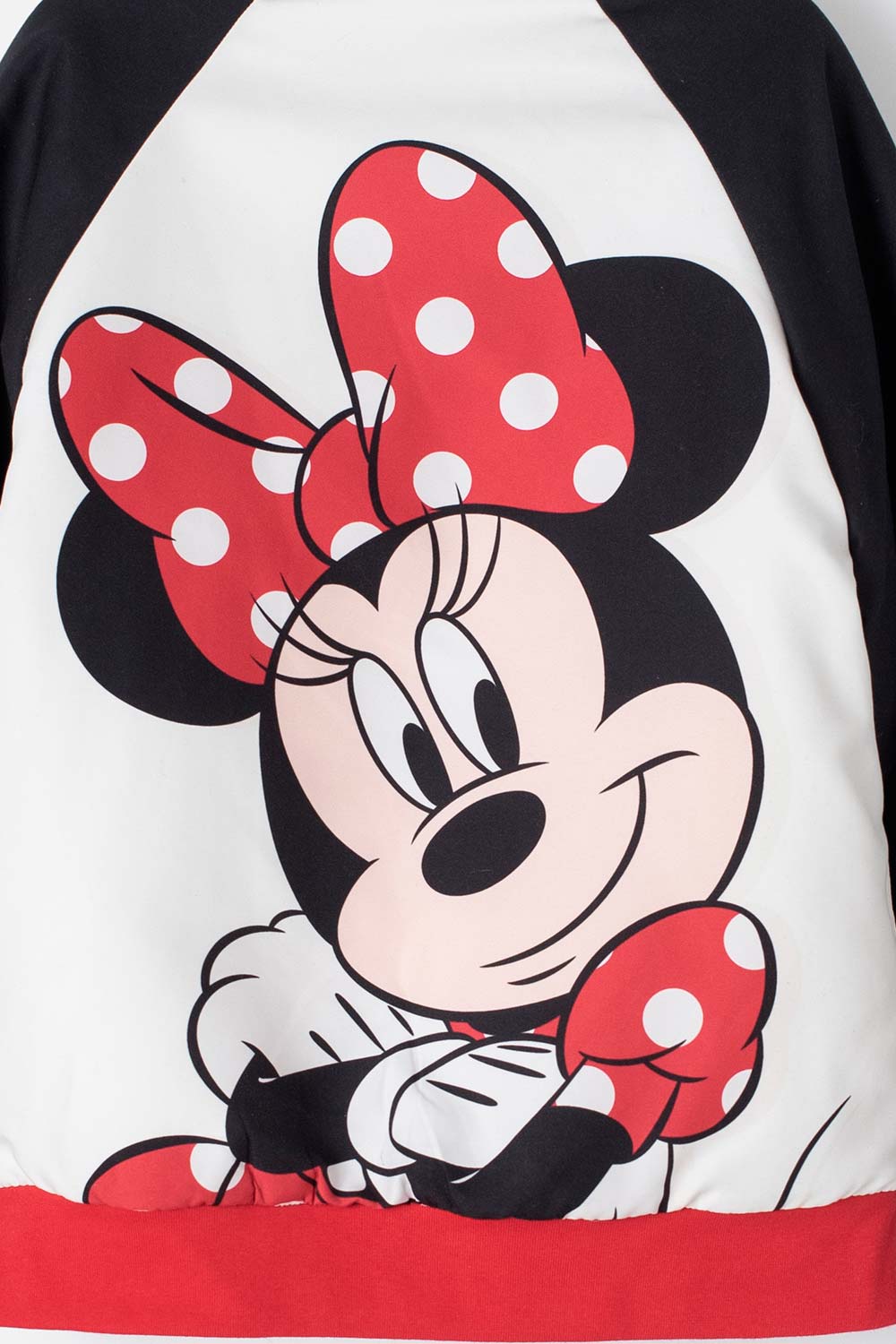 CHAQUETA DE MINNIE MOUSE CON CIERRE BLANCO Y ROJO PARA NIÑA