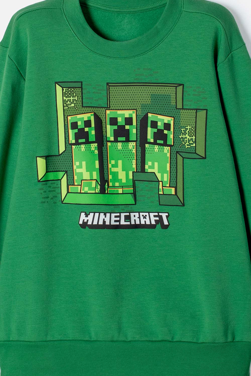 BUZO DE MINECRAFT VERDE DE DISEÑO CERRADO PARA NIÑO