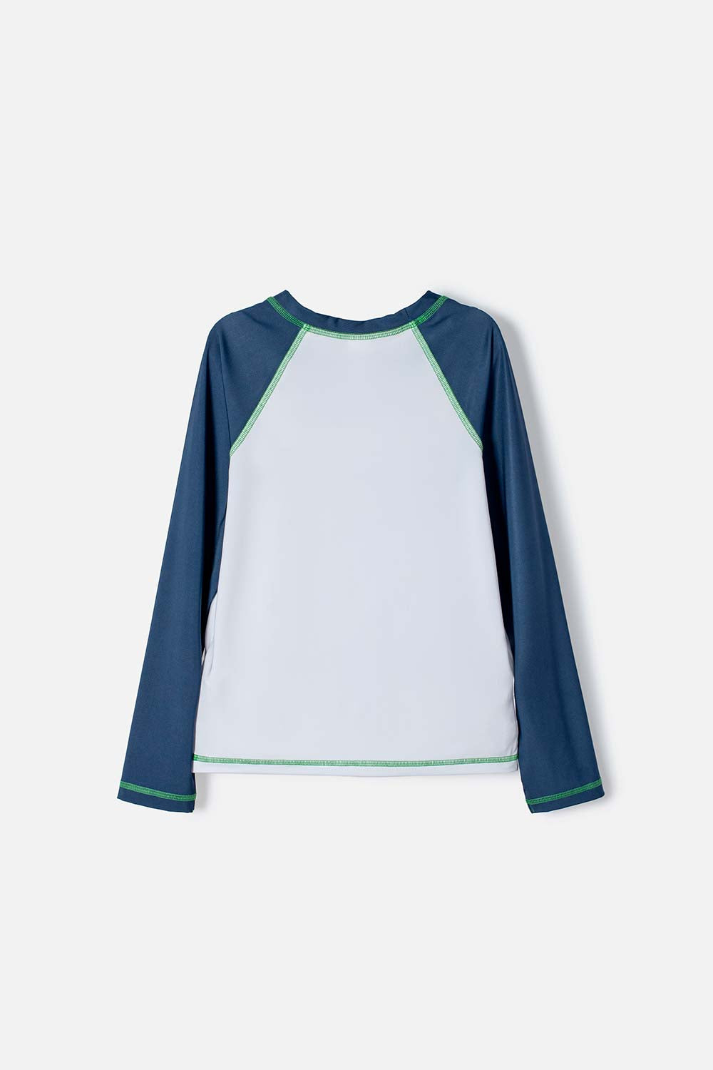 CAMISETA DE BAÑO DE MINECRAFT AZUL Y BLANCA MANGA LARGA PARA NIÑO