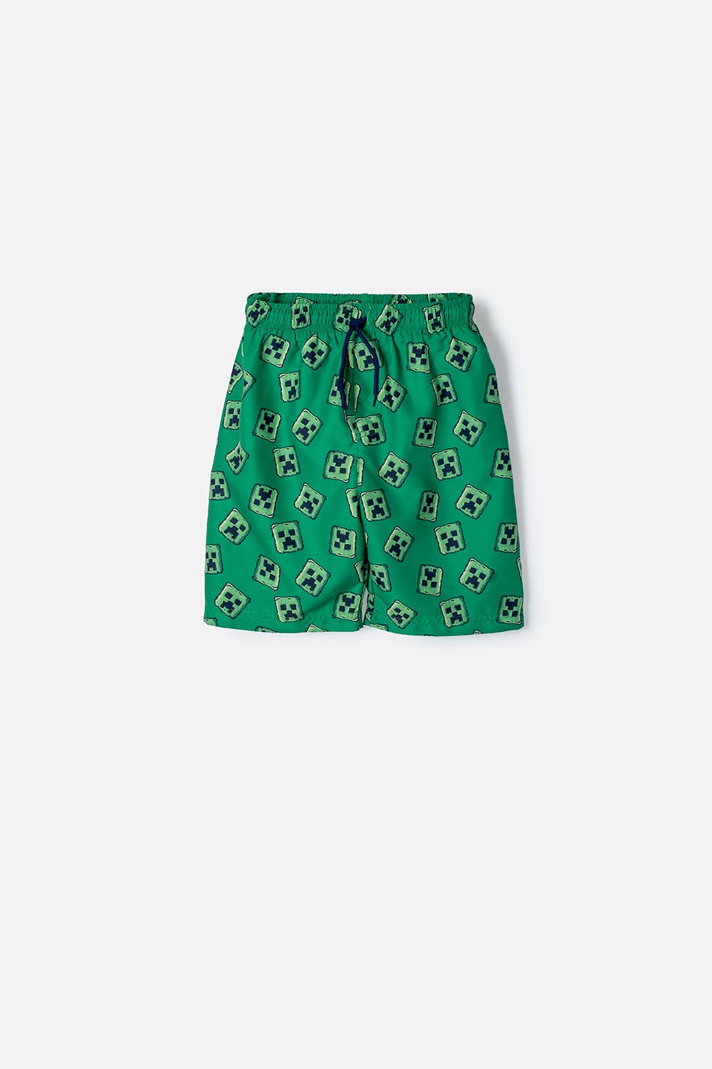 PANTALONETA DE BAÑO DE MINECRAFT VERDE CON CORDÓN EN CINTURA PARA NIÑO