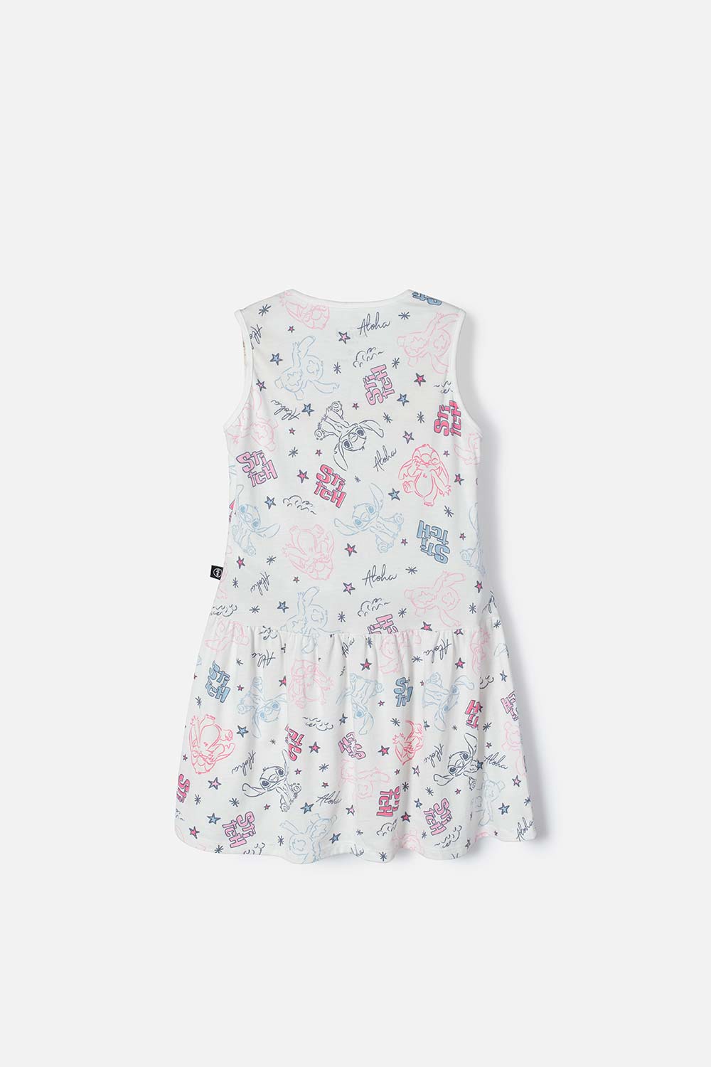 VESTIDO DE STITCH MARFIL MANGA SISA CON BOLERO PARA NIÑA