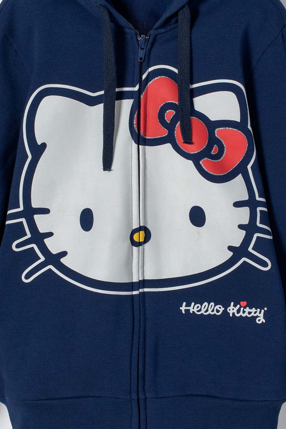 BUZO DE HELLO KITTY CON CIERRE AZUL PARA NIÑA