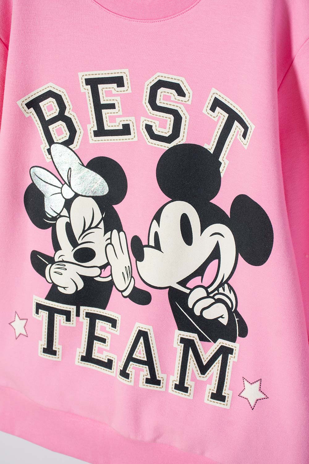 BUZO DE MINNIE MOUSE ROSADO DE DISEÑO CERRADO PARA NIÑA