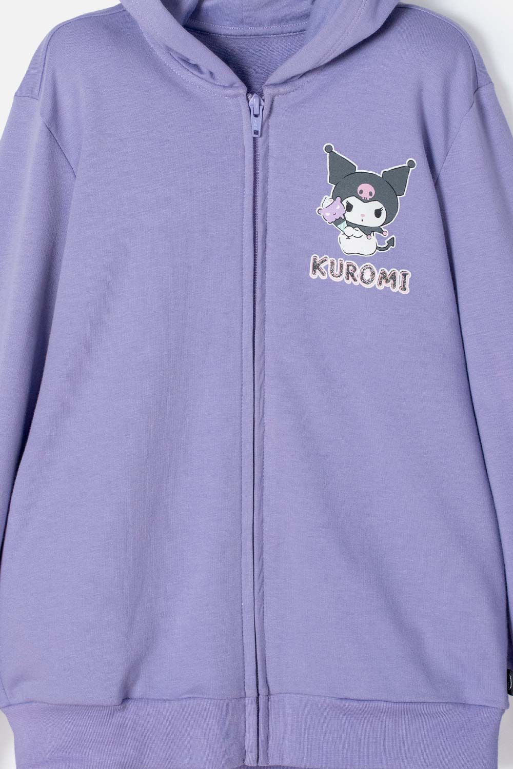 BUZO DE KUROMI LILA CON CAPUCHA PARA NIÑA