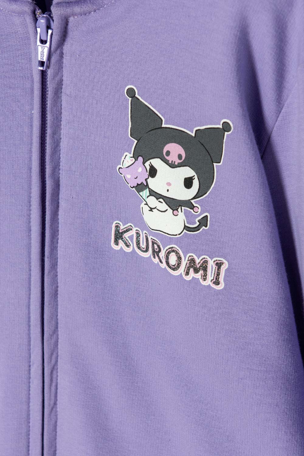 BUZO DE KUROMI LILA CON CAPUCHA PARA NIÑA