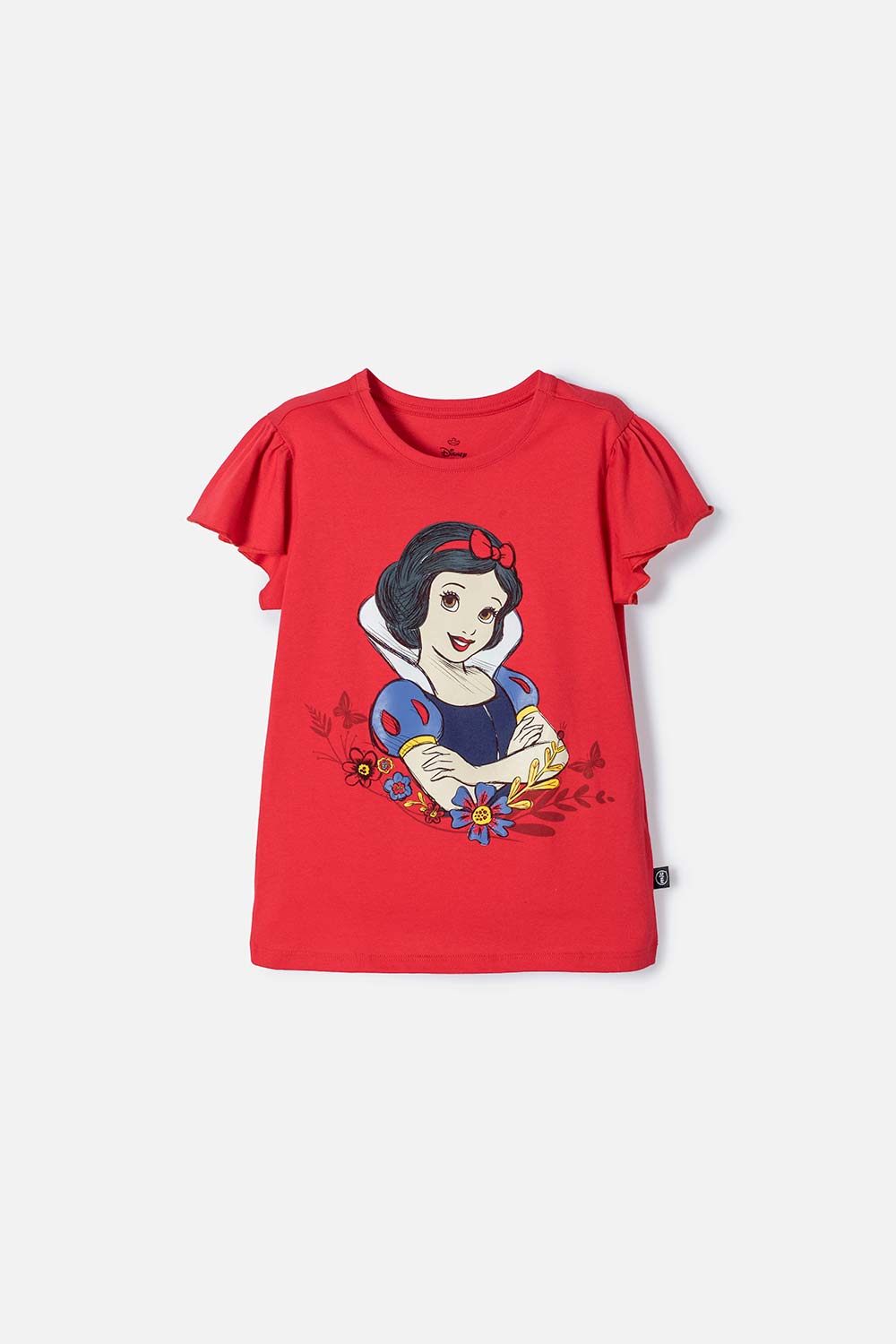 CAMISETA DE BLANCANIEVES ROJA ESTAMPADA EN FRENTE PARA NIÑA