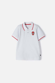 POLO DE SPIDER-MAN BLANCA CON BOTONES PARA NIÑO