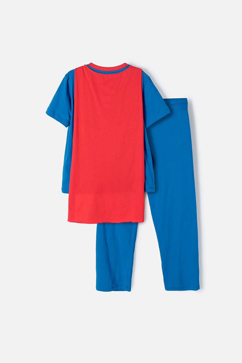 PIJAMA DE SUPERMAN AZUL Y ROJA CON CAPA REMOVIBLE PARA NIÑO