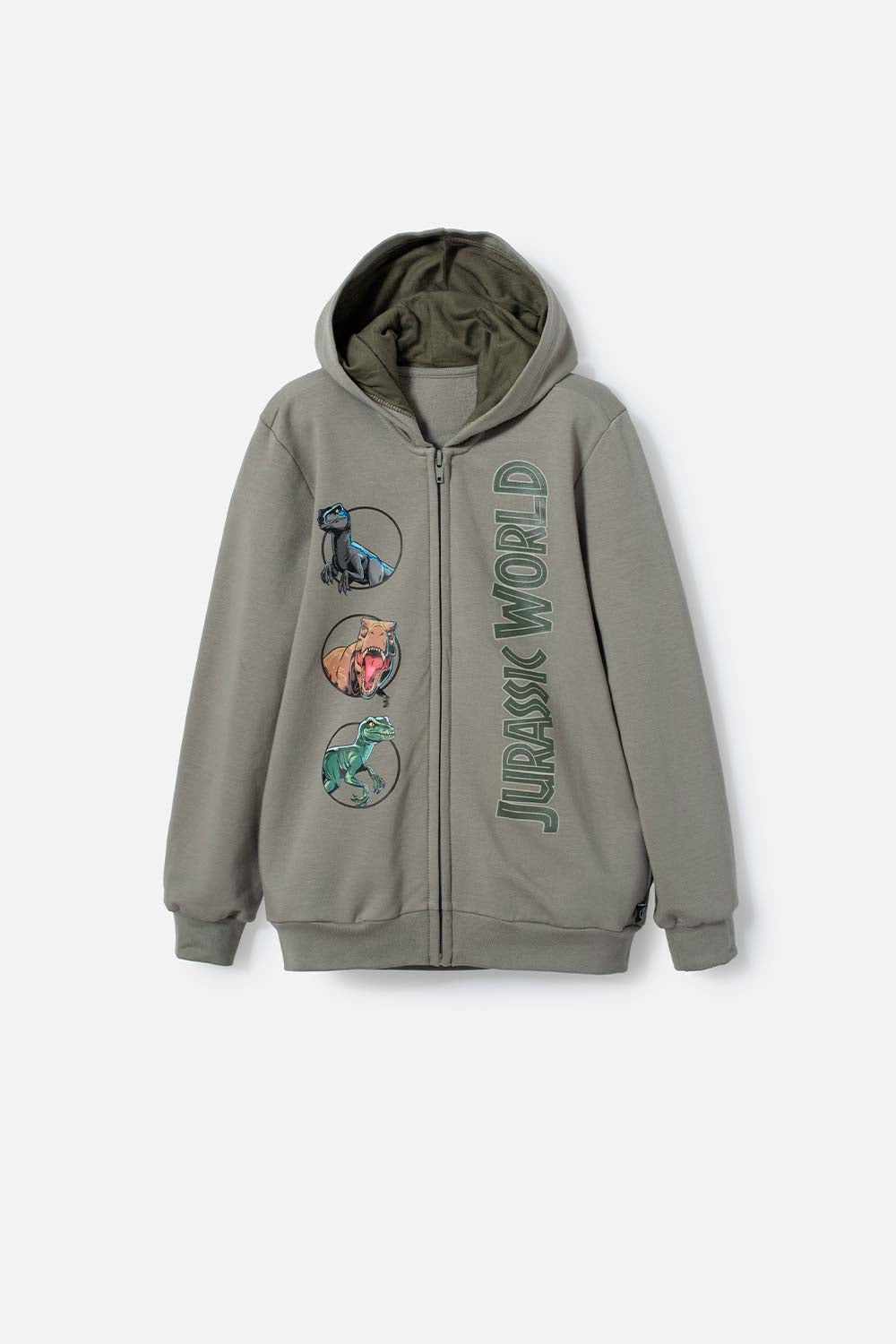 BUZO DE JURASSIC WORLD VERDE CON CAPUCHA PARA NIÑO