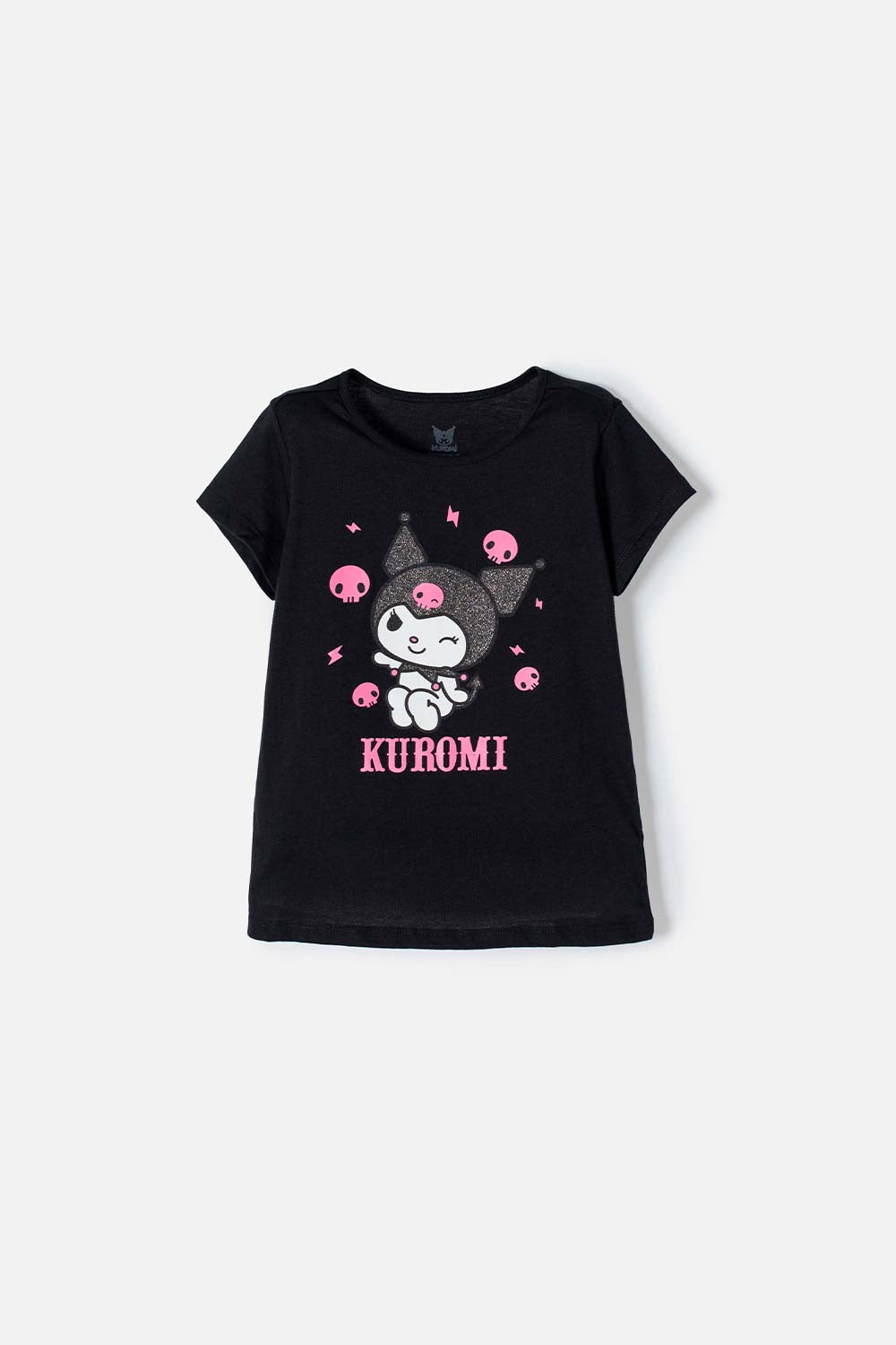 CAMISETA DE KUROMI MANGA CORTA NEGRO PARA NIÑA