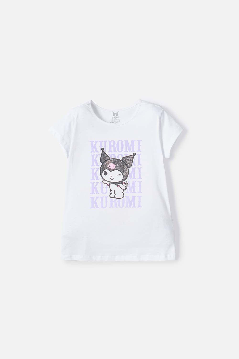 CAMISETA DE KUROMI MANGA CORTA BLANCO PARA NIÑA