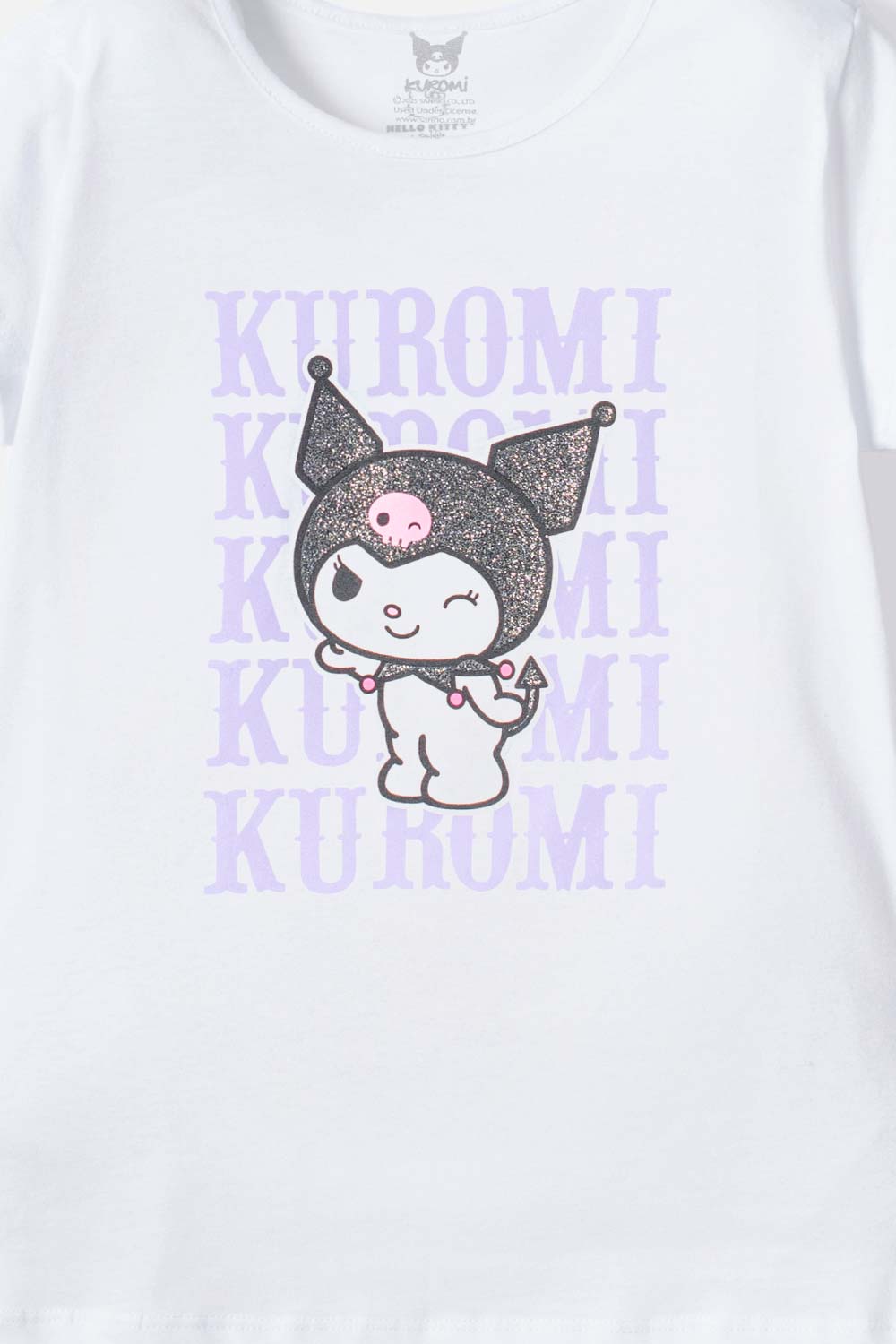 CAMISETA DE KUROMI MANGA CORTA BLANCO PARA NIÑA