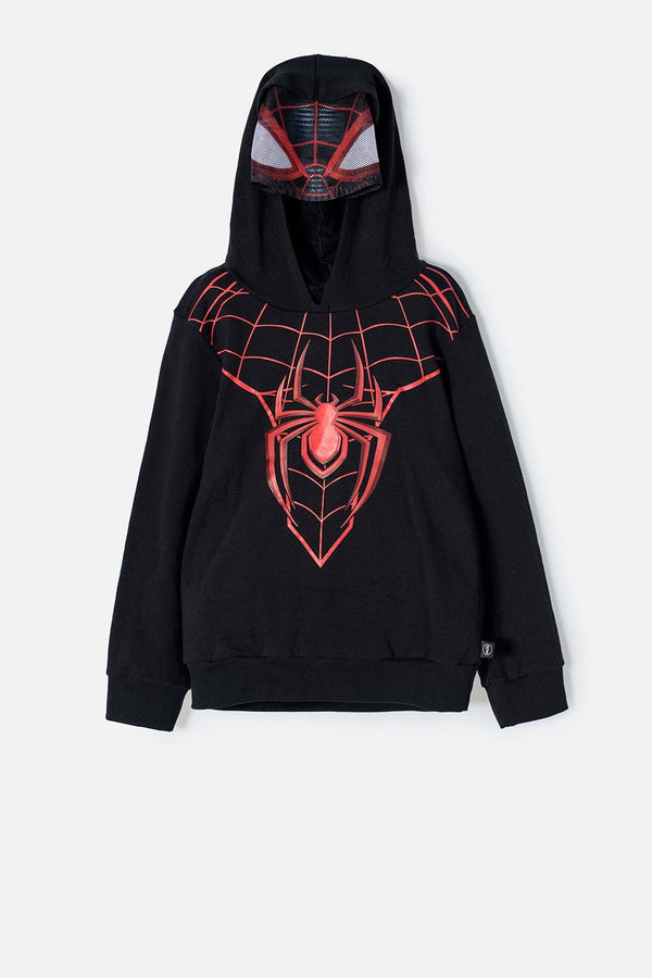 BUZO DE SPIDER-MAN CON CAPUCHA NEGRO PARA NIÑO