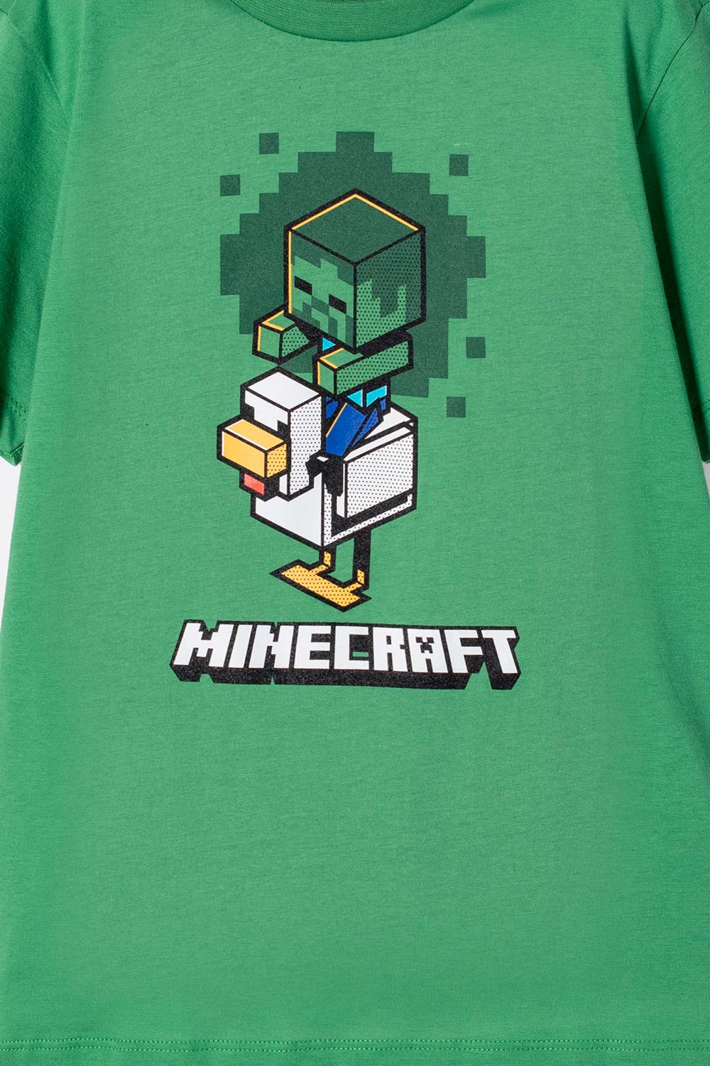 CAMISETA DE MINECRAFT MANGA CORTA VERDE PARA NIÑO