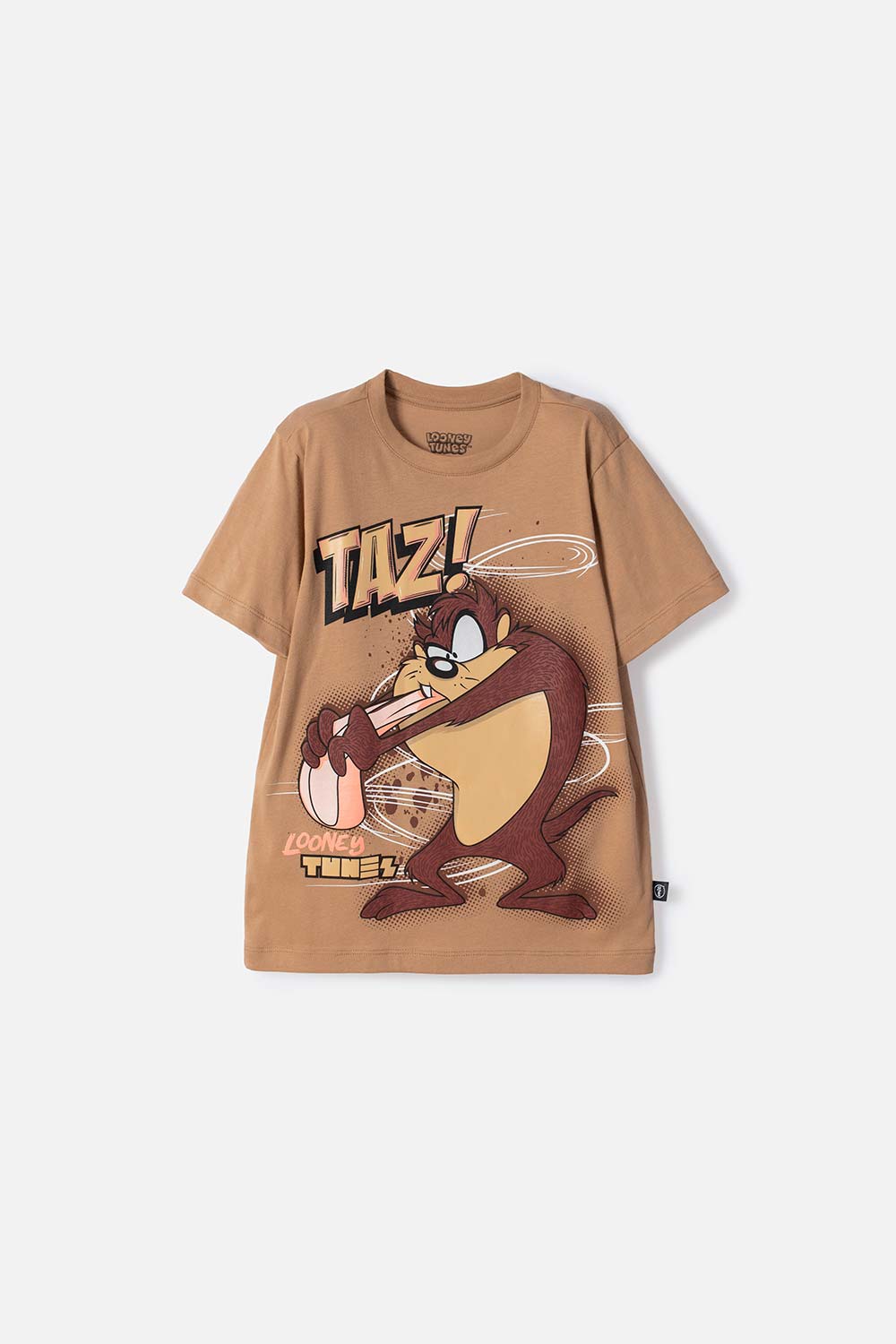 CAMISETA DE LOS LOONEY TUNES CAFÉ ESTAMPADA EN FRENTE PARA NIÑO