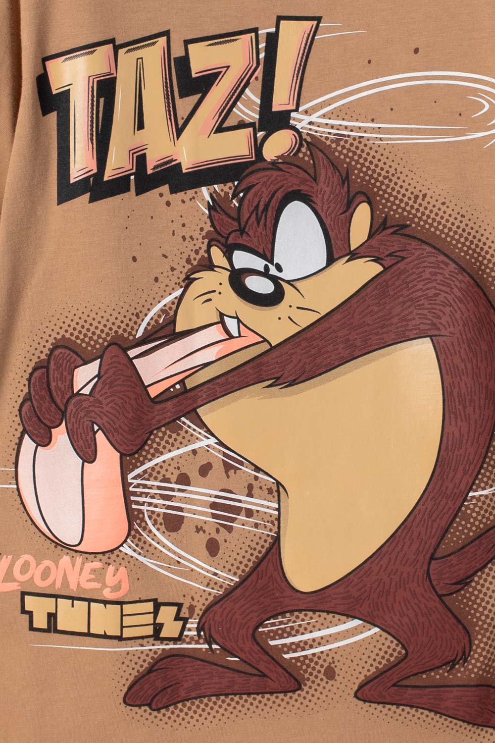 CAMISETA DE LOS LOONEY TUNES CAFÉ ESTAMPADA EN FRENTE PARA NIÑO