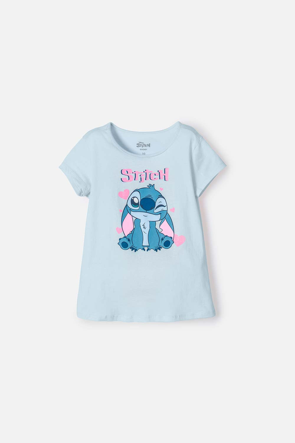 CAMISETA DE STITCH MANGA CORTA AZUL PARA NIÑA