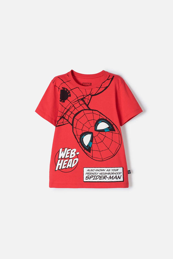 CAMISETA DE SPIDER-MAN MANGA CORTA ROJO PARA NIÑO