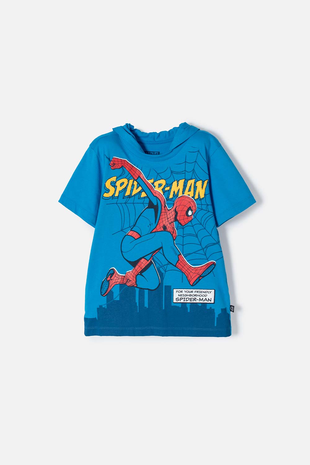 CAMISETA DE SPIDER-MAN CON CAPUCHA AZUL PARA NIÑO