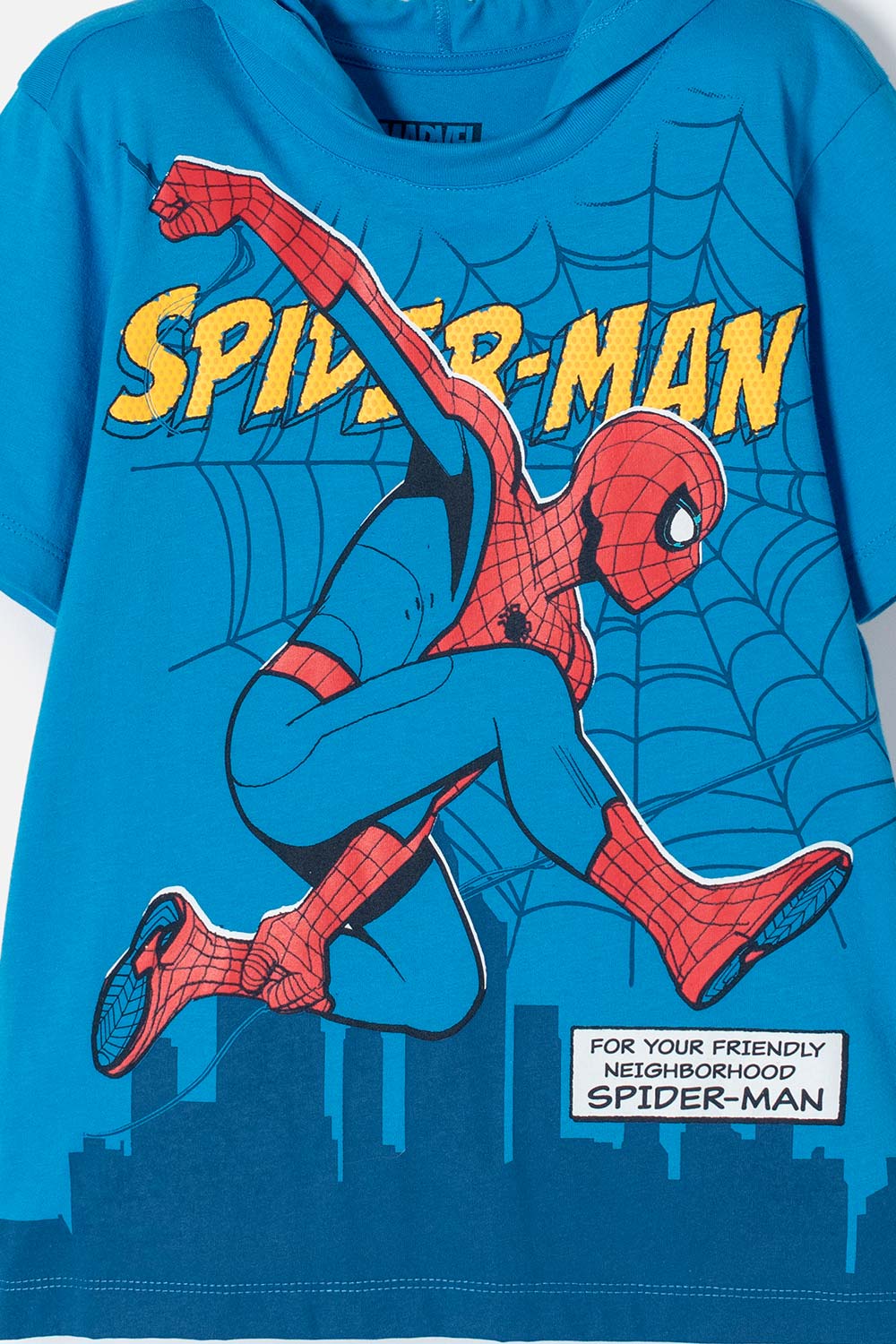 CAMISETA DE SPIDER-MAN CON CAPUCHA AZUL PARA NIÑO