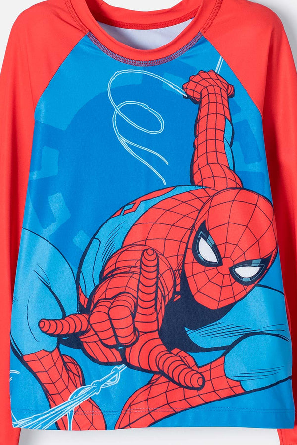 CONJUNTO DE BAÑO DE SPIDER-MAN AZUL Y ROJO PARA NIÑO