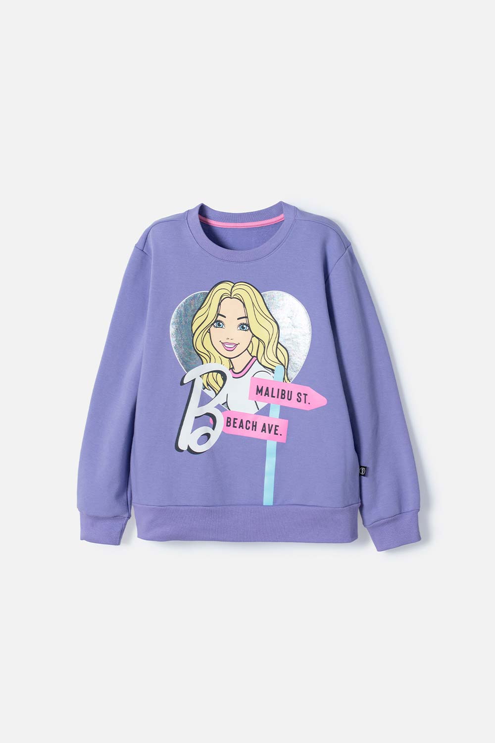 BUZO DE BARBIE LILA CERRADO PARA NIÑA.