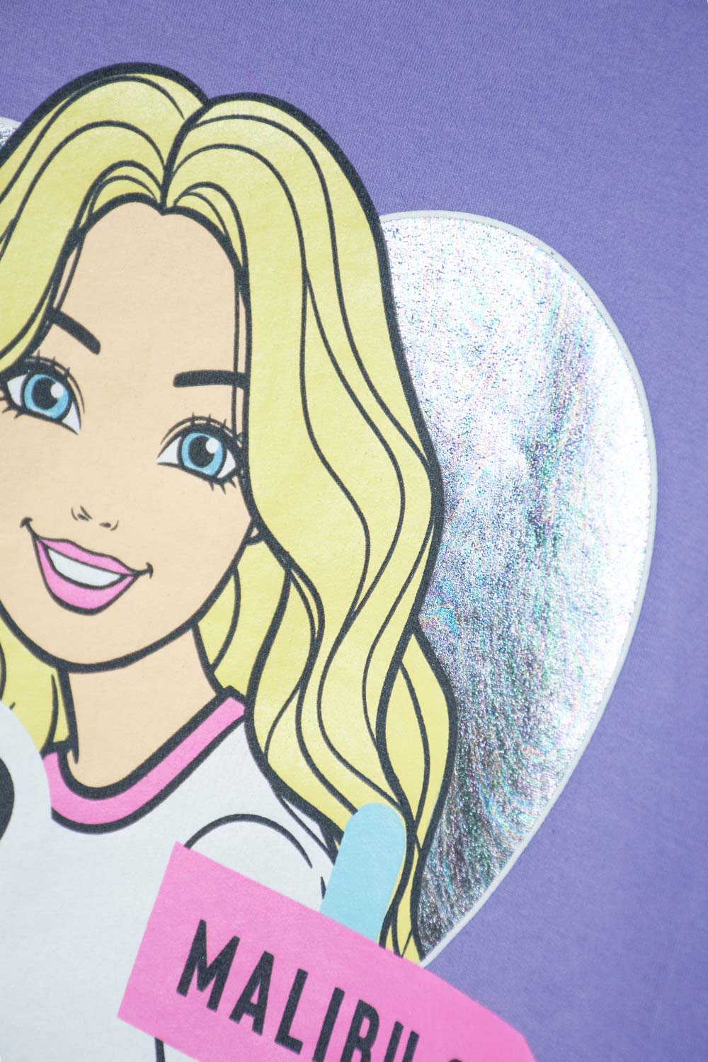 BUZO DE BARBIE LILA CERRADO PARA NIÑA.