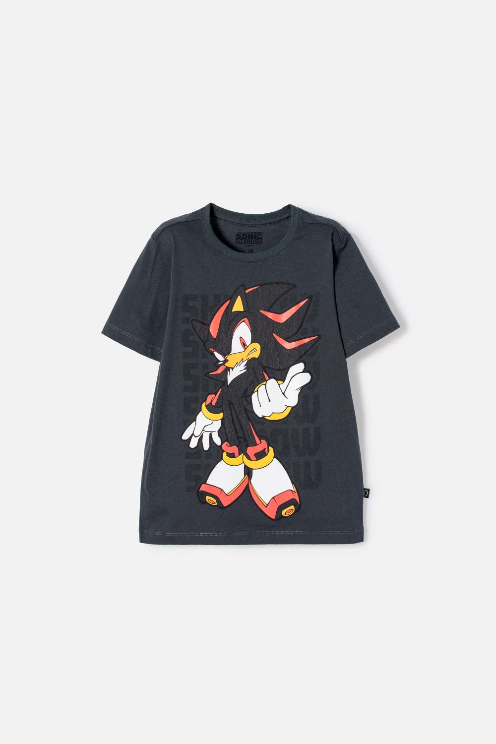CAMISETA DE SONIC MANGA CORTA GRIS PARA NIÑO