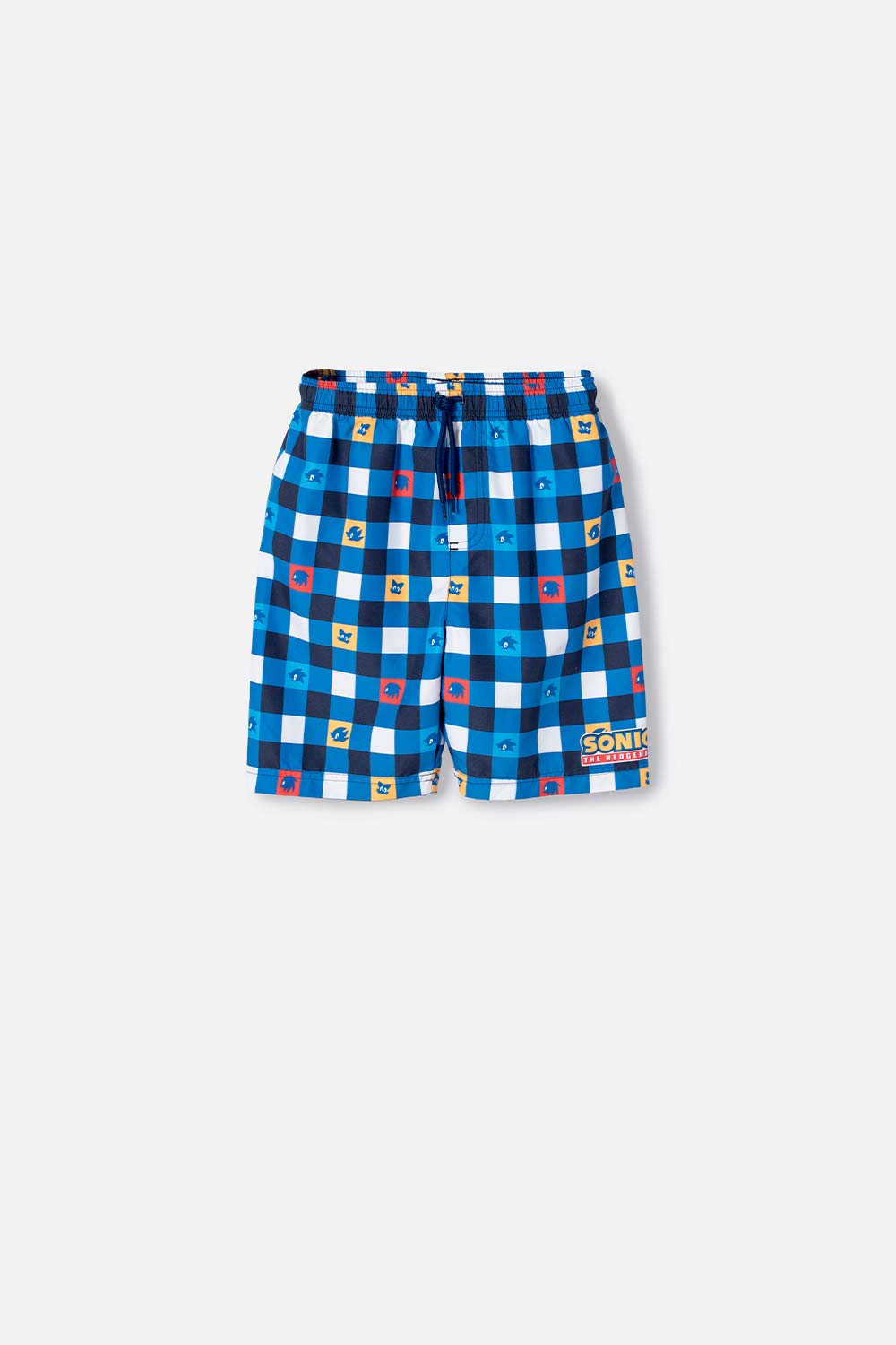 PANTALONETA DE BAÑO DE SONIC CON CORDÓN AZUL PARA NIÑO