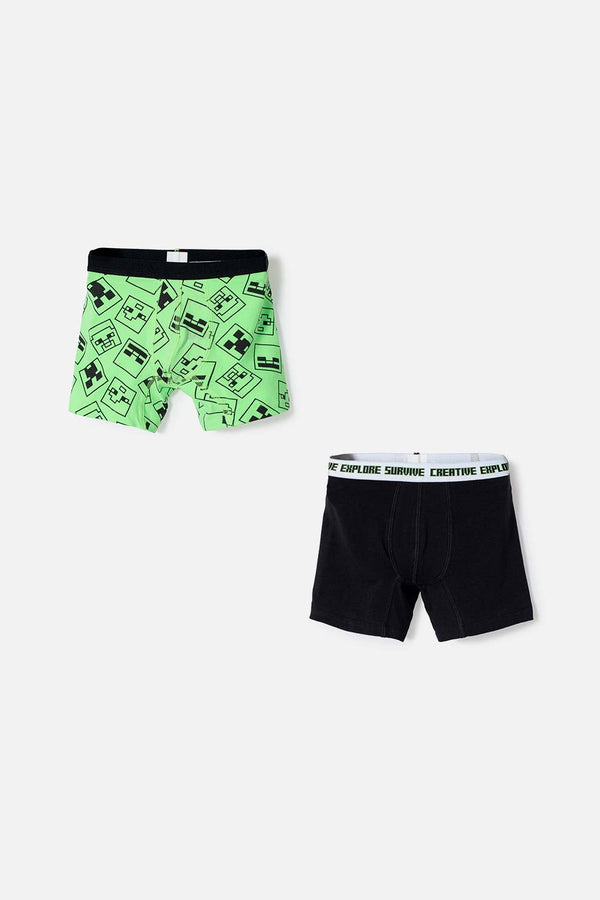 PACK X2 BOXER DE MINECRAFT MULTICOLOR PARA NIÑO
