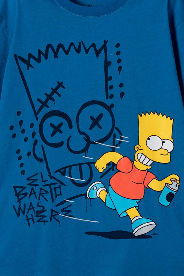 CAMISETA DE LOS SIMPSON MANGA CORTA AZUL PARA NIÑO