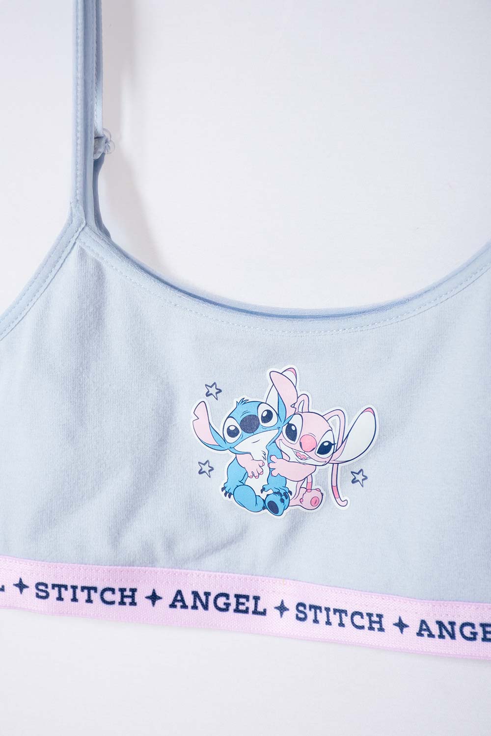 CONJUNTO DE TOP Y PANTY DE STITCH AZUL CIELO PARA NIÑA