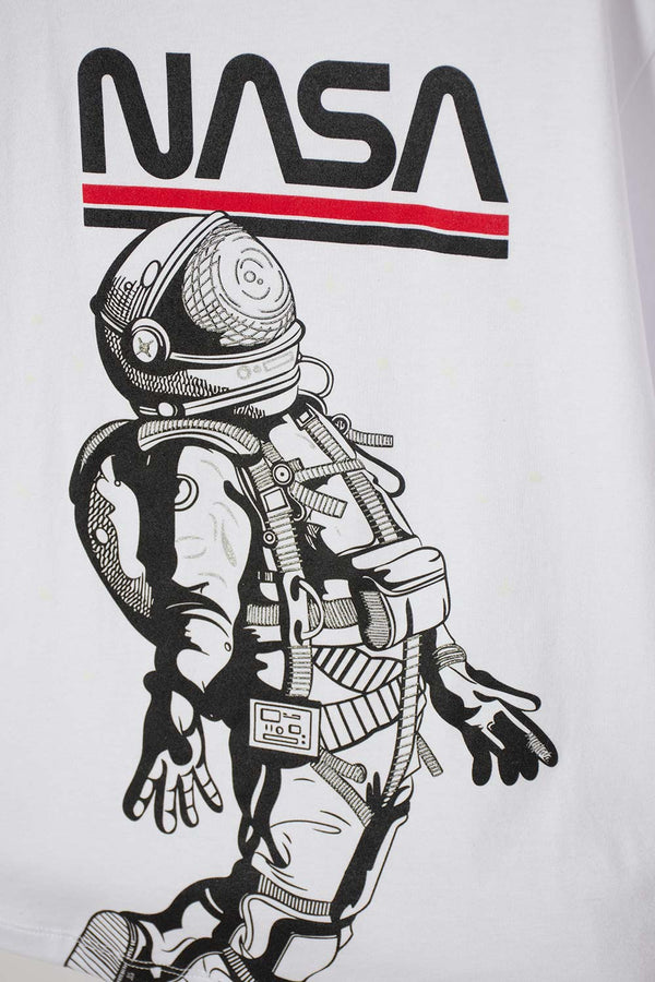 CAMISETA DE LA NASA MANGA CORTA BLANCO PARA NIÑO