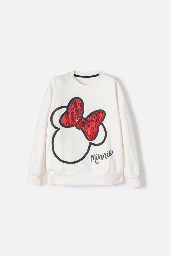 BUZO MINNIE MOUSE CERRADO MARRFIL PARA NIÑA