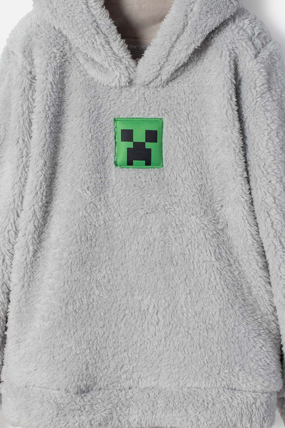 BUZO DE LA MINECRAFT CERRADO GRIS PARA NIÑO