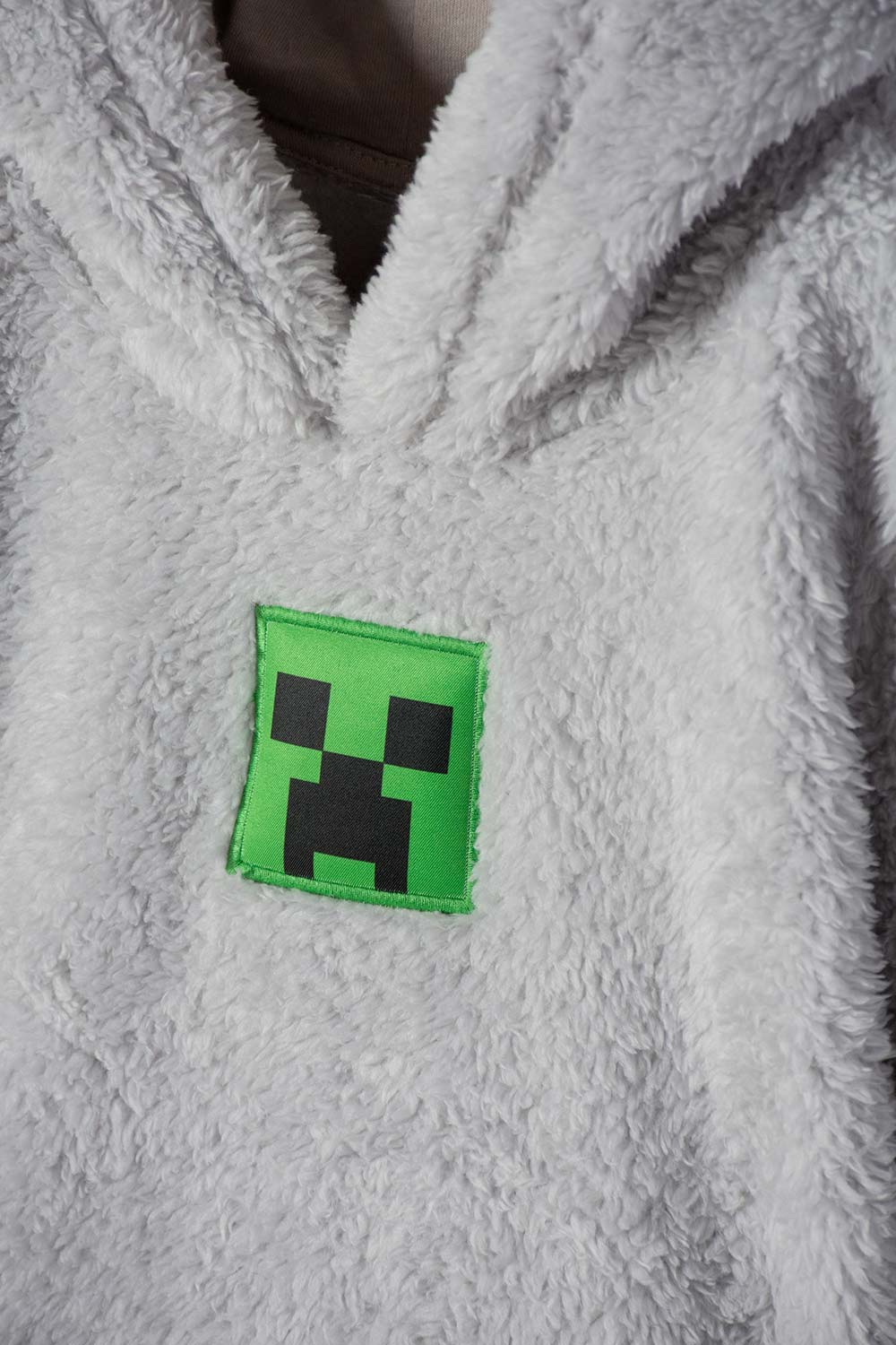 BUZO DE LA MINECRAFT CERRADO GRIS PARA NIÑO