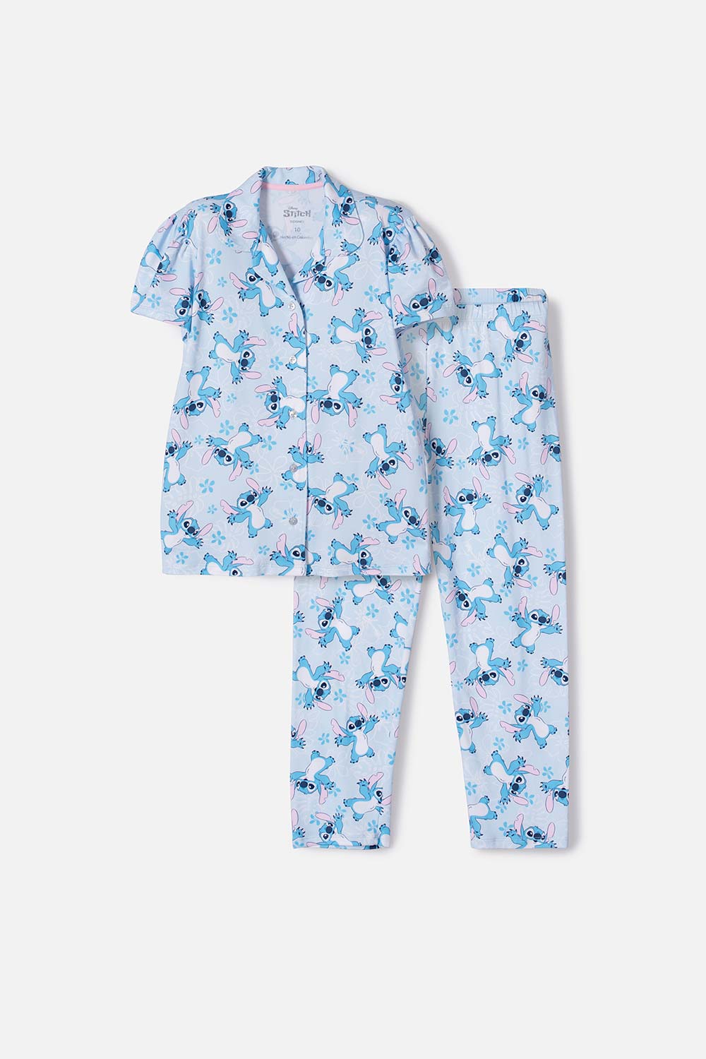 PIJAMA DE STITCH PANTALÓN LARGO MULTICOLOR PARA NIÑA