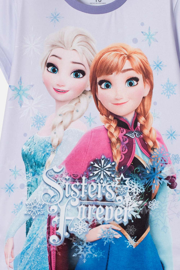 PIJAMA DE FROZEN MANGA CORTA LAVANDA PARA NIÑA