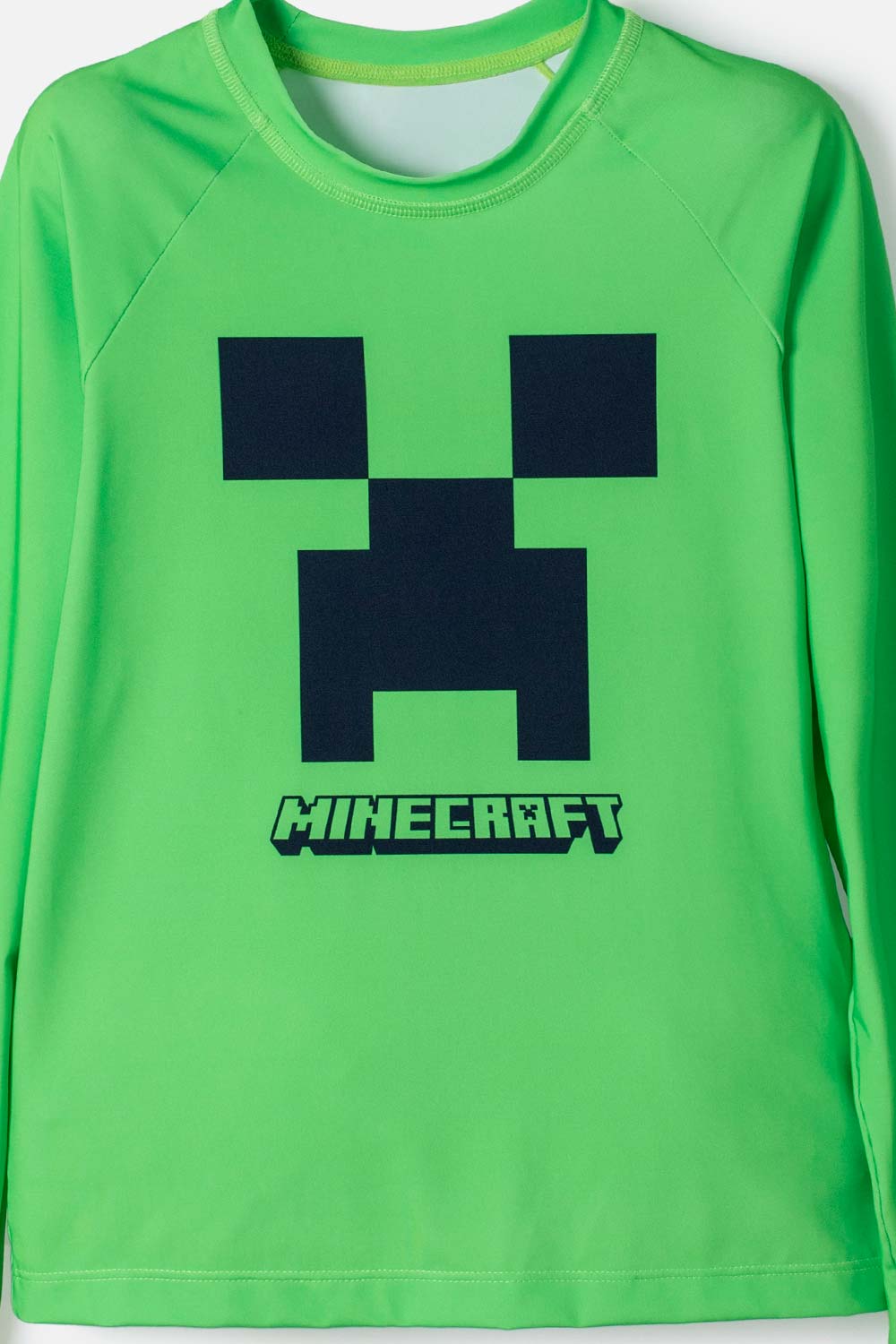 CONJUNTO DE MINECRAFT MANGA LARGA VERDE Y AZUL PARA NIÑO