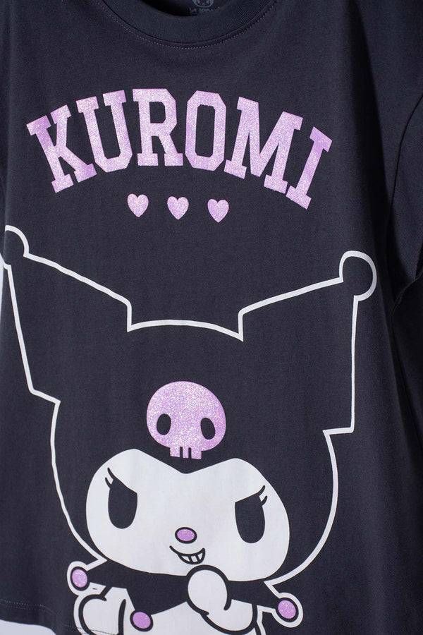 CAMISETA DE KUROMI MANGA CORTA AZUL PARA NIÑA