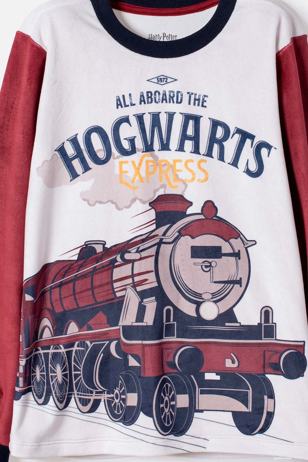PIJAMA DE HARRY POTTER PANTALÓN LARGO MARFIL Y ROJO PARA NIÑO