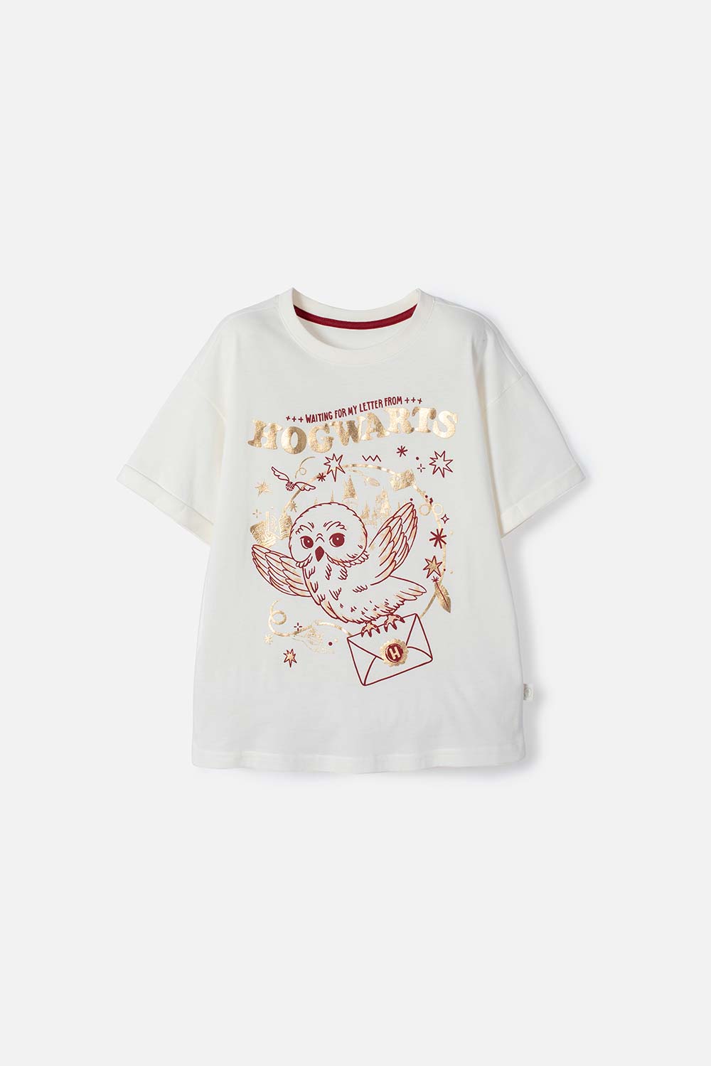 CAMISETA DE HARRY POTTER MANGA CORTA MARFIL PARA NIÑA