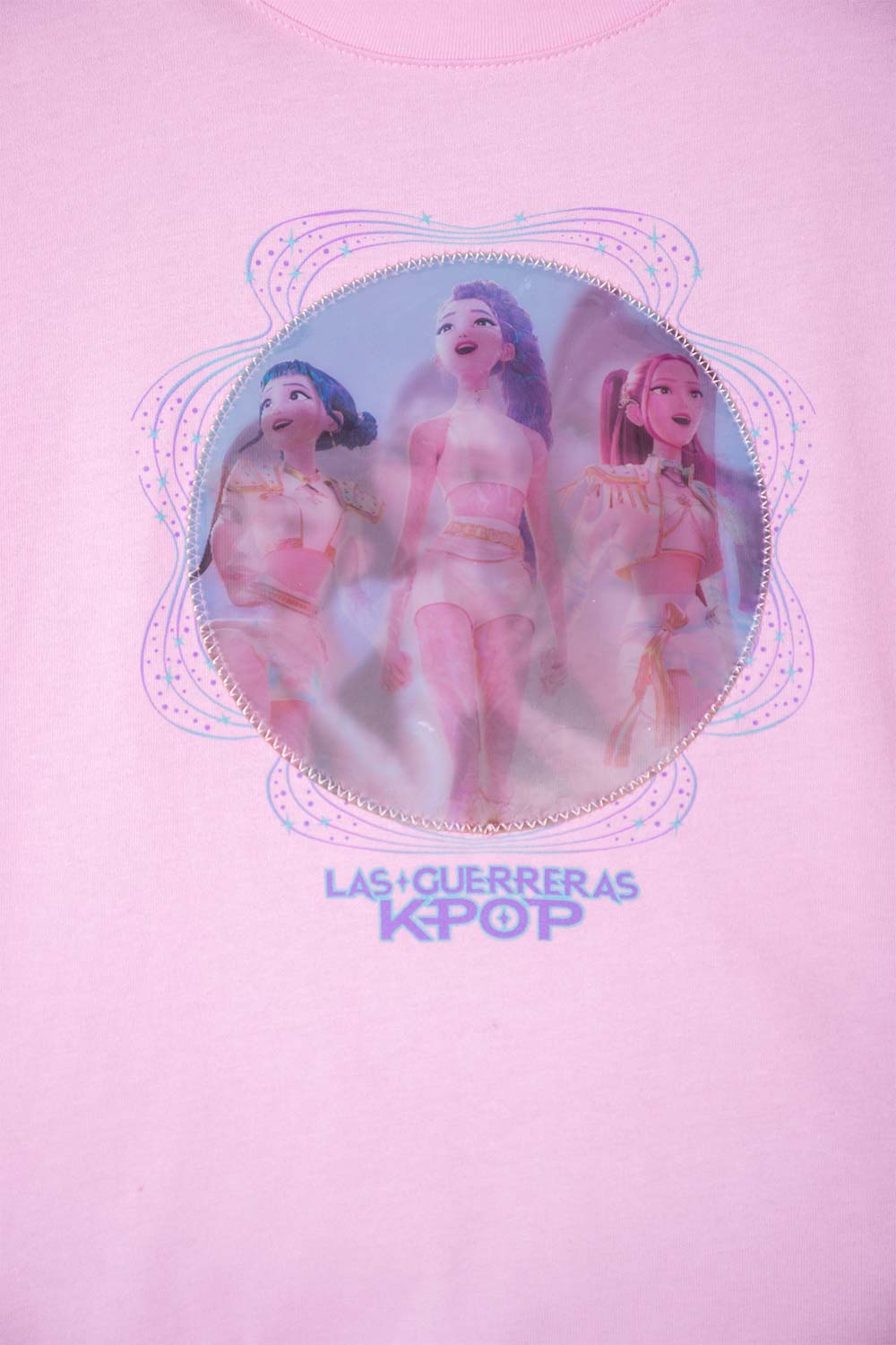 CAMISETA DE K-POP DEMON HUNTER MANGA CORTA ROSADO PARA NIÑA