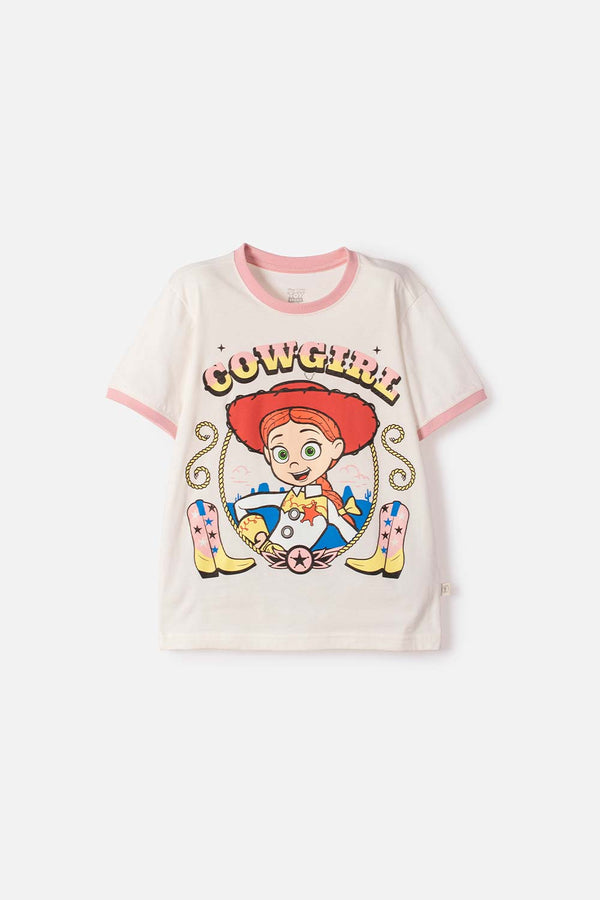 CAMISETA DE TOY STORY MANGA CORTA MARFIL PARA NIÑA