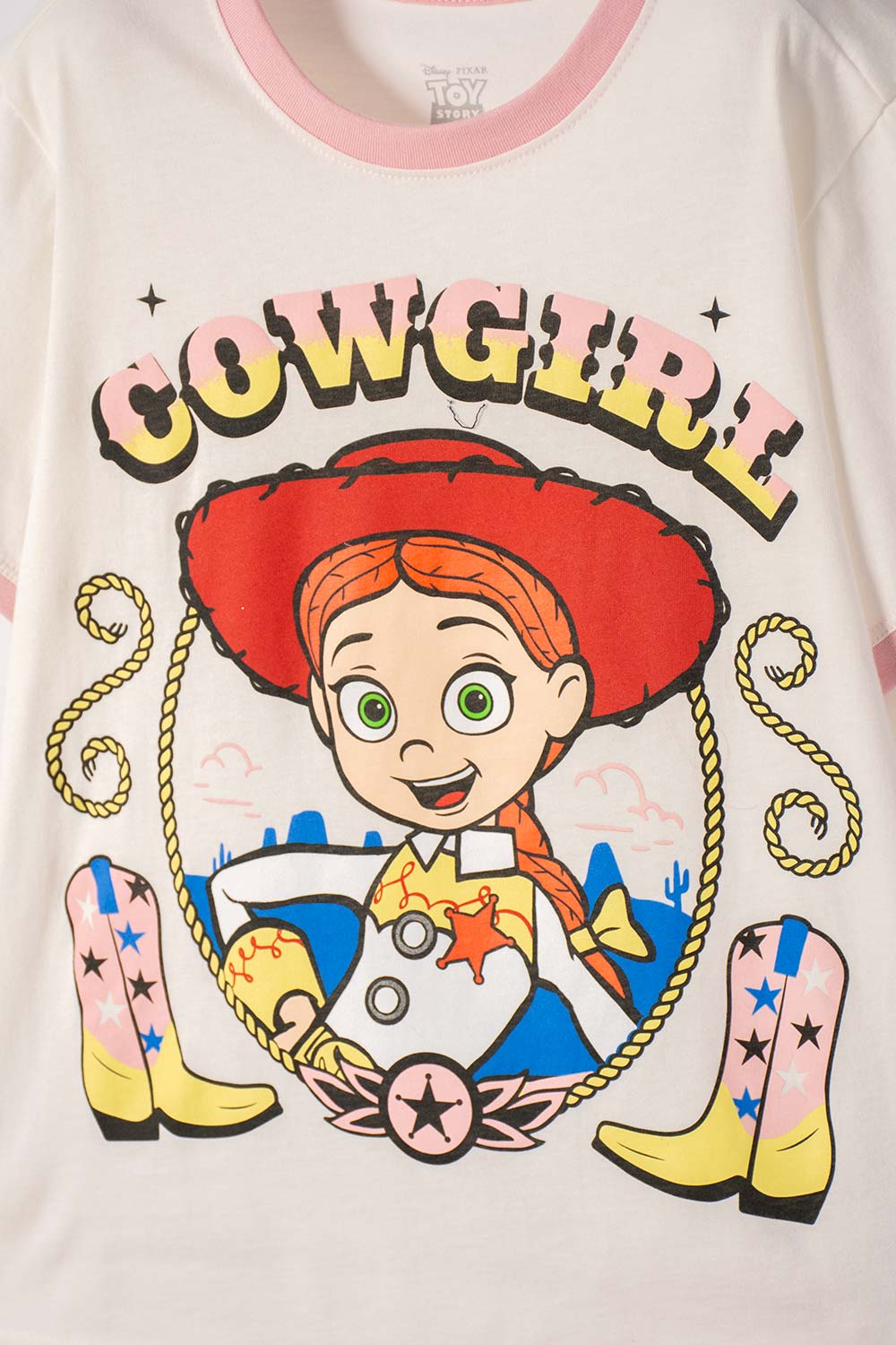 CAMISETA DE TOY STORY MANGA CORTA MARFIL PARA NIÑA