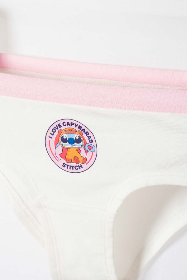 PACK X2 PANTIES DE STITCH Y CAPYBARA MULTICOLOR PARA NIÑA