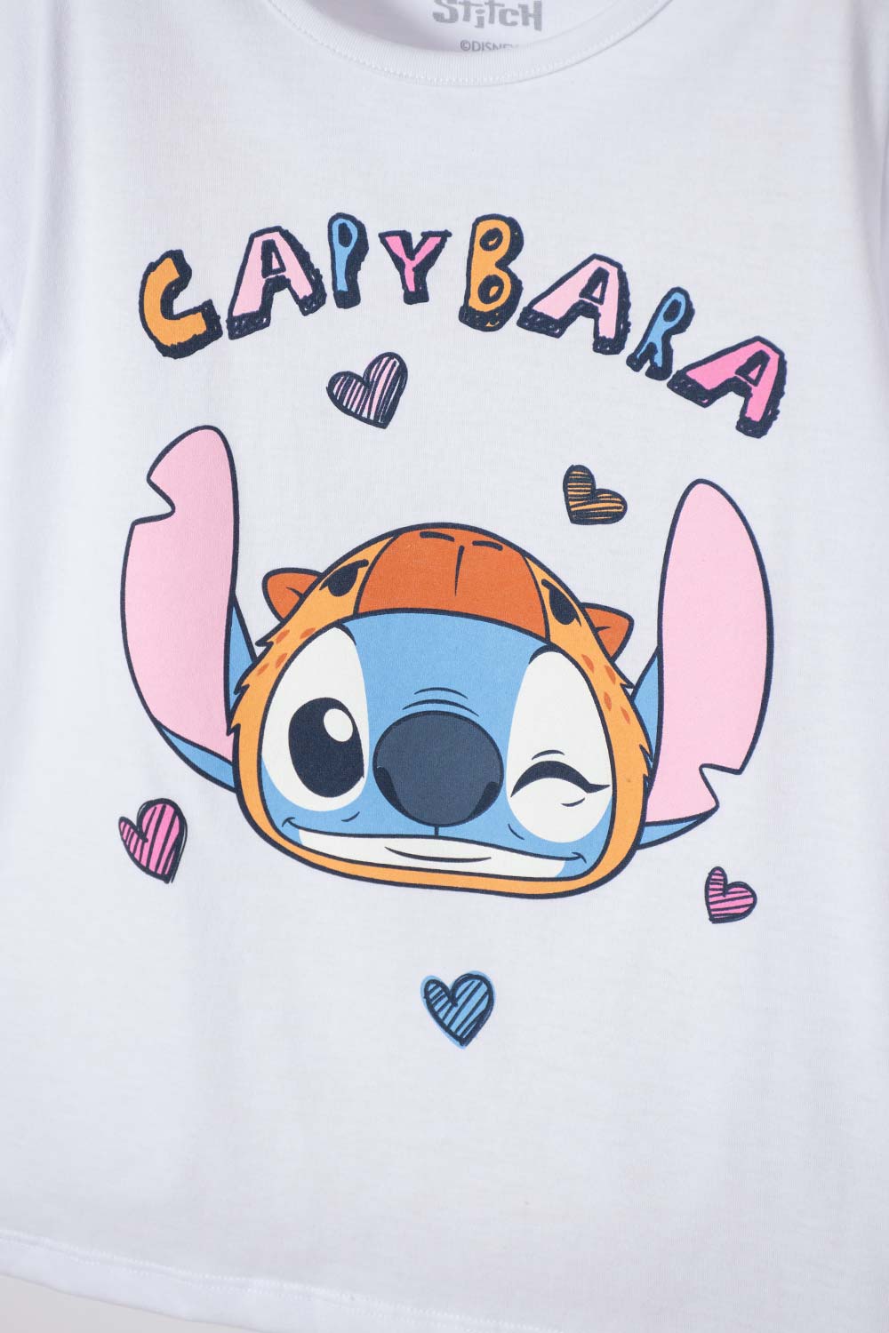 PIJAMA DE STITCH Y CAPYBARA PANTALÓN LARGO PARA NIÑA